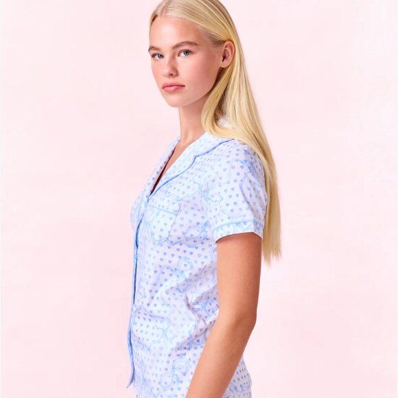 NEW Roller Rabbit Luna Bow Hearts Polo Pajama Set - Picture 4 of 7